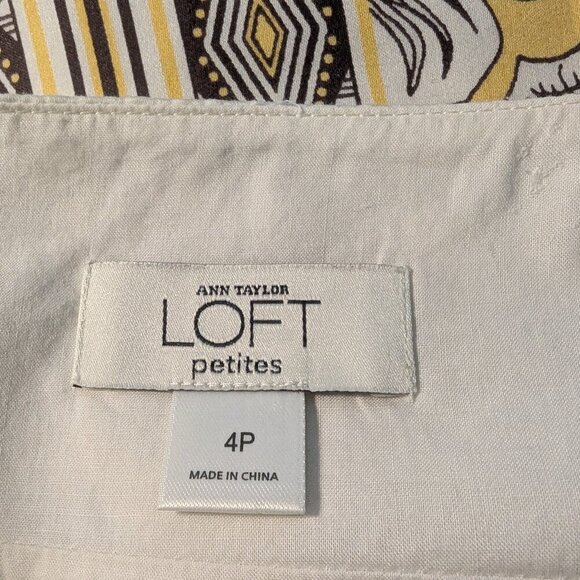 Ann Taylor Loft Sundress, 100% Cotton, Size 4P, Cream, Brown and Yellow - Picture 8 of 8